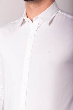 CAMISA CALVIN KLEIN MANGA LONGA SLIM LISA CKJ - BRANCO - comprar online