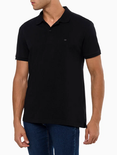 POLO CALVIN KLEIN SLIM BASICA SEM FRISO - PRETO