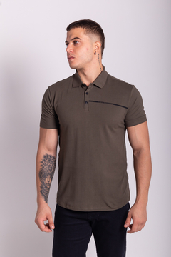 POLO CALVIN KLEIN PALITO CKJ - VERDE MILITAR - LODZ STORE