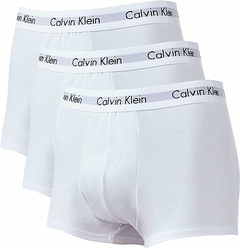 KIT 3 CUECAS CALVIN KLEIN LOW RISE TRUNK BRANCO