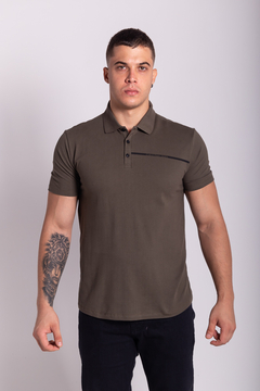 POLO CALVIN KLEIN PALITO CKJ - VERDE MILITAR