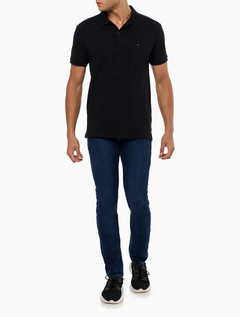 POLO CALVIN KLEIN SLIM BASICA SEM FRISO - PRETO - comprar online