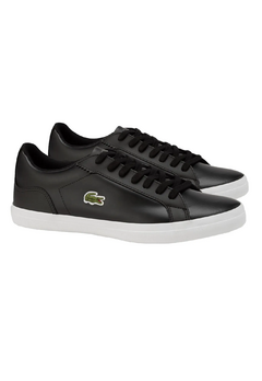 TENIS LACOSTE LEROND LEATHER - PRETO na internet