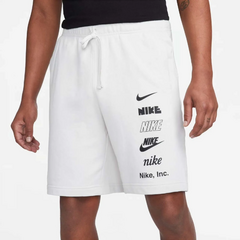 BERMUDA MOLETOM NIKE CLUB FIT LOGO - BRANCO