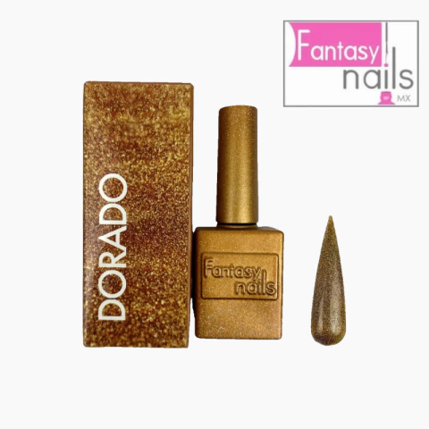Gel Glitter Fine + Tornasol Dorado Fantasy Nails