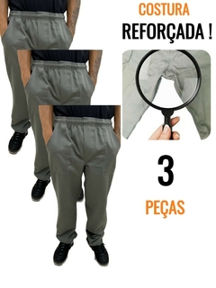Kit 3 Calça Para Trabalho Com 4 Bolsos REFORÇADA Brim Pesado Uniforme Operacional