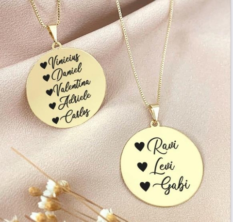 COLAR MEDALHA PERSONALIZADA LISA