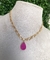 Colar Gota Natural - Pedra Pink Fusion (Correntaria) - comprar online