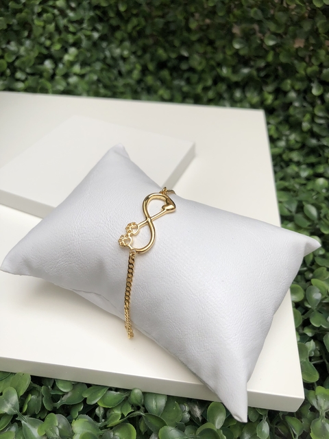 Pulseira Com Infinito e Detalhe De Patinha
