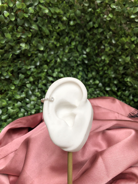 Piercing Fake bolinhas - 1 Zirconia - Prata 925