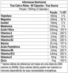 TRUE CALM AND RELAX 90 CAPS TRUE SOURCE na internet