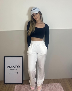 Calça Wide Leg Suedine Bella