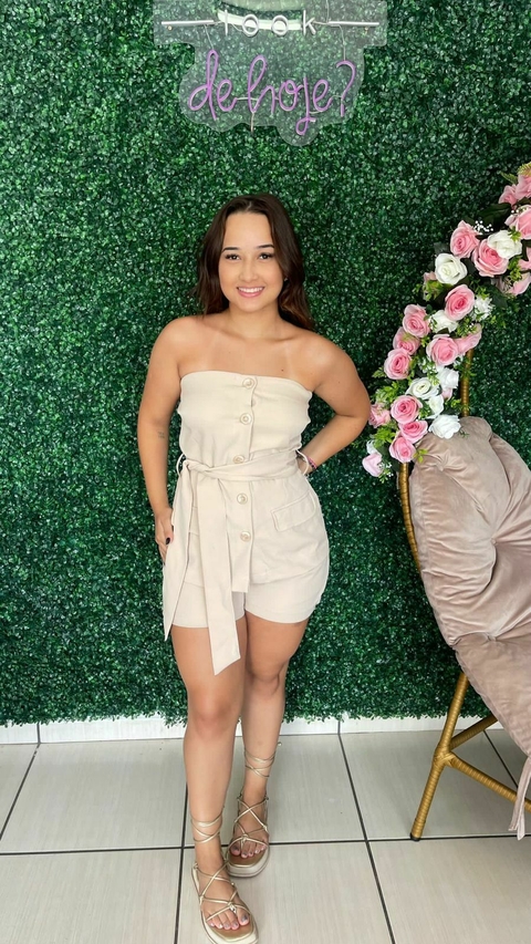 CONJUNTO ALFAIATARIA TOMARA QUE CAIA BEGE
