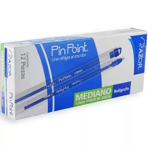 BOLIGRAFO AZOR PIN POINT 1.0 MEDIANO AZUL