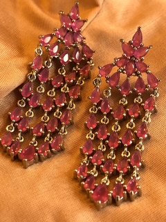Brincos Cristais Rosa