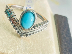 ANILLO PEWTER PIEDRA AZUL