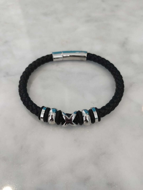 Brazalete de Piel Color Negro