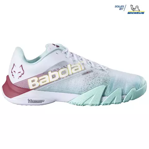ZAPATILLA PADEL JET PREMURA 2 LEBRON WHITE/RED DAHLIA BABOLAT