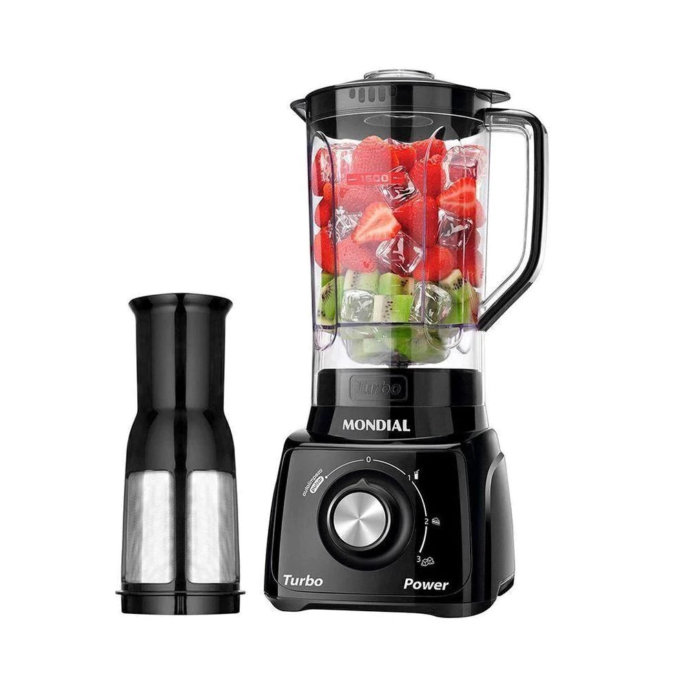 Liquidificador Turbo Power 2,2L Pr 3Vel Copo acrílico 550W 127v