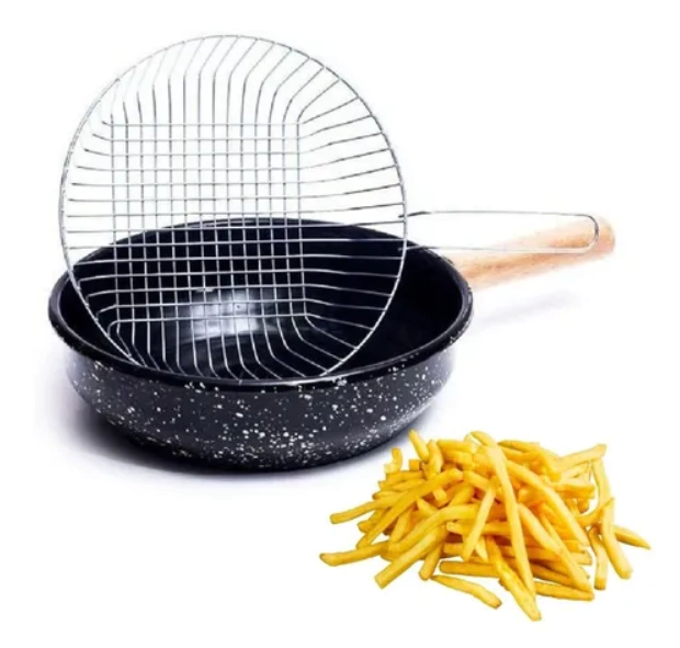 Frigideira Esmaltada Com Cesto Para Fritura 2,46l