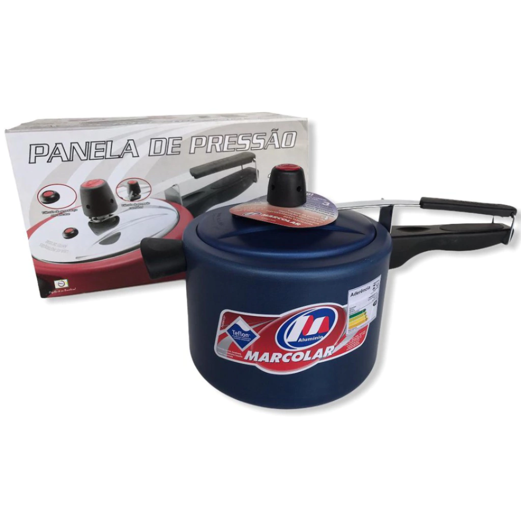 Panela De Pressão 4,5 Litros Azul Antiaderente Marcolar