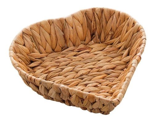 Cesto Fibra Natural Coração 24x23x5cm Lyor