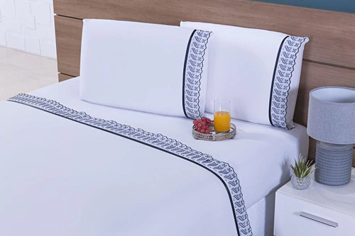 Lençol C. Liso 2,00x2,40 Percal 180 Fios Leze 100% ALG. S&l - Liso