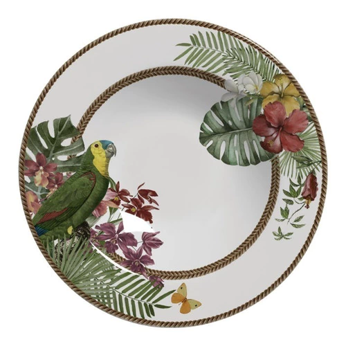 Prato Fundo Decorado Cerâmica Alleanza