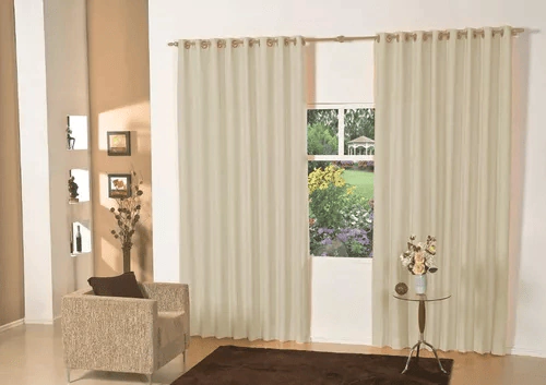 Cortina Mariana Em Tecido 3,60x2,50m P/ Varão Quarto Ou Sala