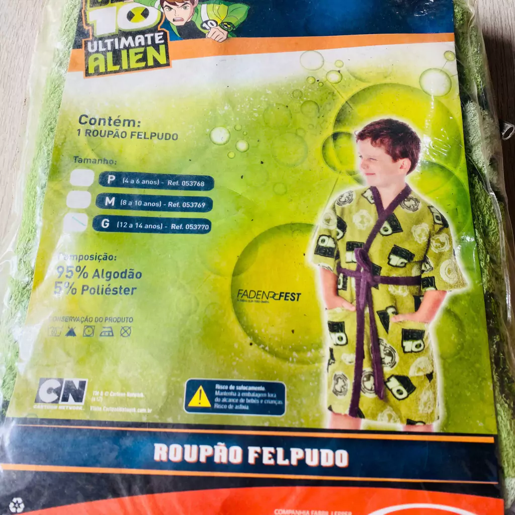 Roupão Felpudo Infantil Estamp. Lepper