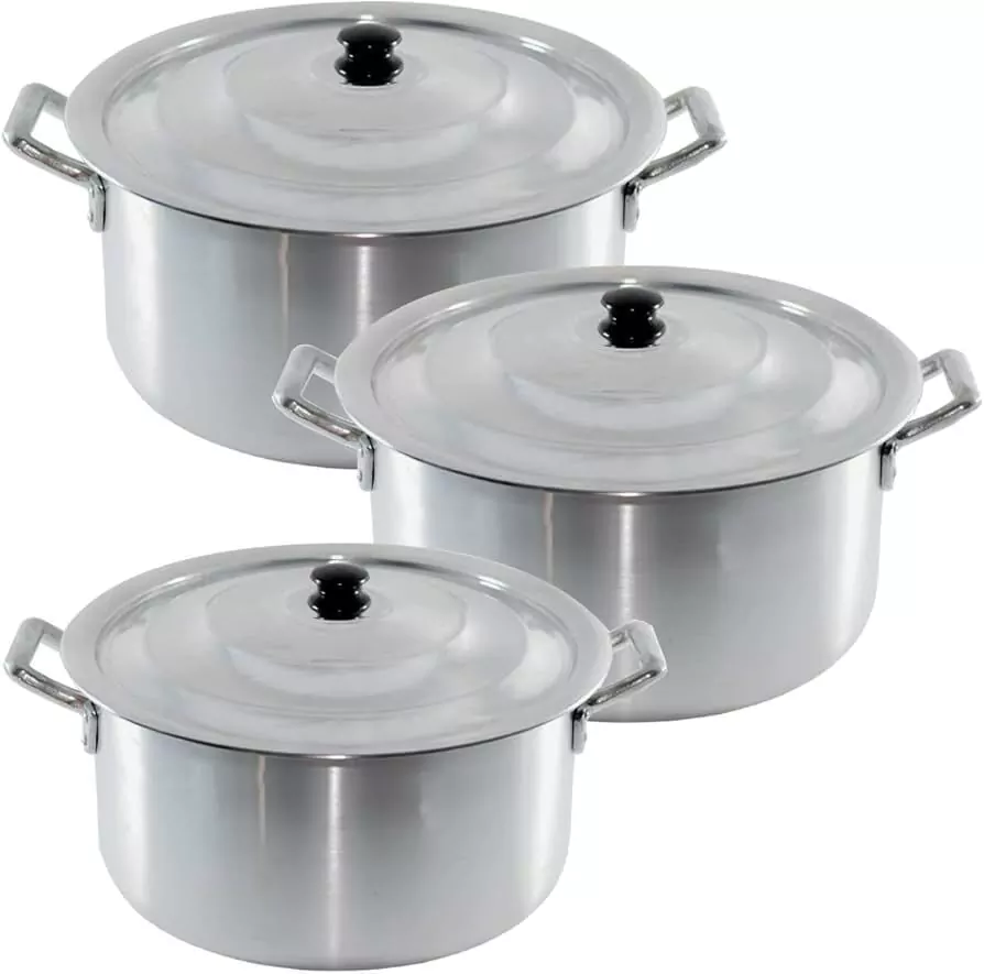 Jogo Caçarola Industrial 26/28/30 Alumínio Restaurante Hotel 3 peças