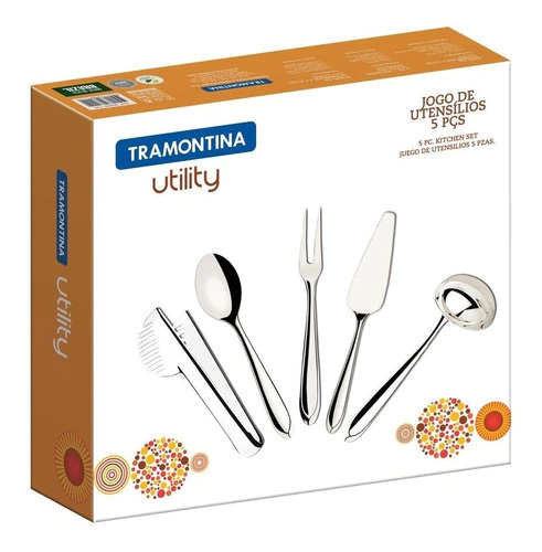 Conjunto De Utensílios Aço Inox 5pçs Utility Tramontina