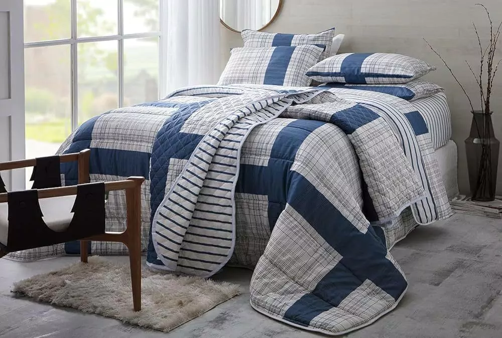 Edredom Casal Queen Dupla Face C/ Algodão Antialérgico 140 Fios