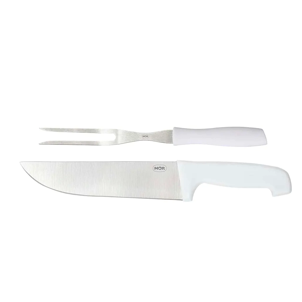 Conjunto do Assador 2 Peças Faca e Garfo Mor