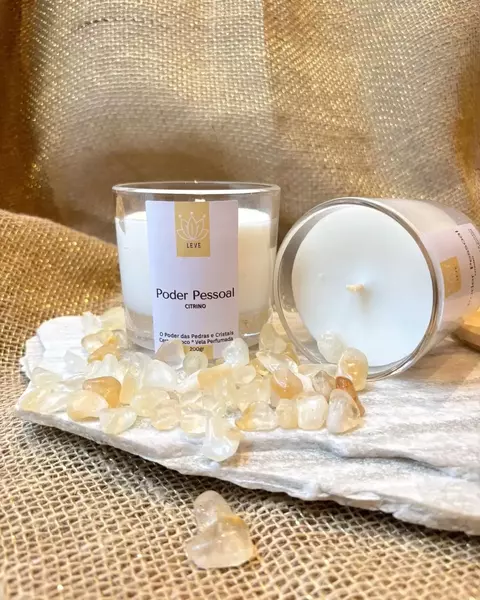 Vela Aromática Poder Pessoal Citrino com óleos essenciais - comprar online