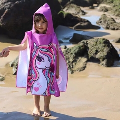 PONCHO DE PRAIA COM CAPUZ INFANTIL -