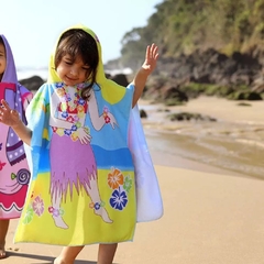 PONCHO DE PRAIA COM CAPUZ INFANTIL - - loja online