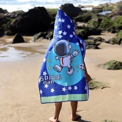 PONCHO DE PRAIA COM CAPUZ INFANTIL - - loja online