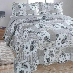 Kit Cobre Leito 3 peças - Casal Dyuri Jolitex Jaú Cinza na internet