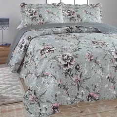 Kit Cobre Leito 3 peças - Casal Dyuri Jolitex Jaú Cinza - comprar online