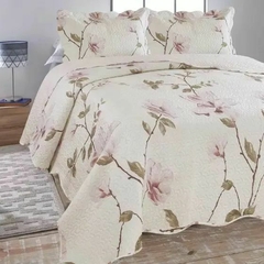 Kit Cobre Leito 3 peças - Casal Dyuri Jolitex Jaú Cinza