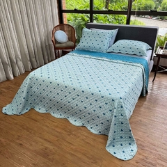Kit Cobre leito Casal - 3 pçs coração - DUPLA FACE - SONHO DE CASA ENXOVAIS