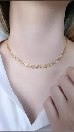 CHOKER MINI TREVOS FOLHEADA dourado na internet