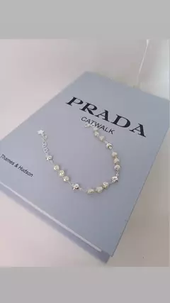 PULSEIRA CORAÇÕES PÉROLAS FOLHEADA prata - loja online