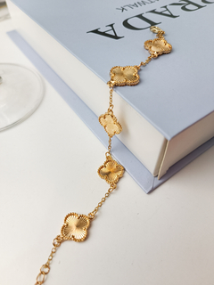 PULSEIRA TREVOS FOLHEADA dourado