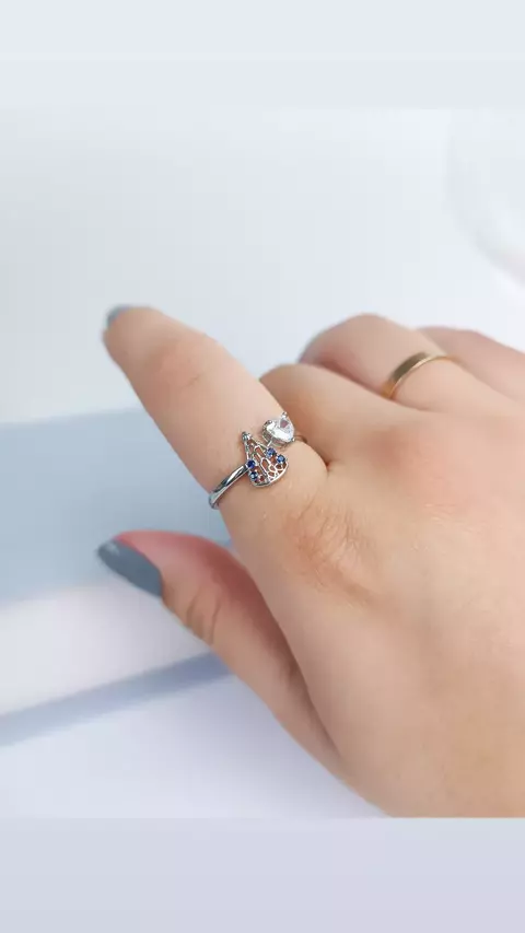 ANEL NOSSA SENHORA APARECIDA azul/prata