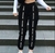 Calça harém de cetim com bolso grande, calça feminina folgada e brilhante de fita, estilo harajuku, para corrida, verão, 2020 - KR VENDAS BR