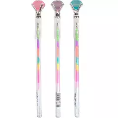 Caneta Diamante Gel Escrita Colorida Ponta 0.7mm Esferográfica