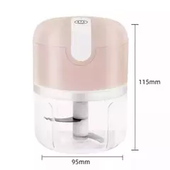 Mini Processador Elétrico de Alimentos Portátil com 3 lâminas de aço inox USB 250 ml Bivolt