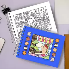 Kit Livro De Colorir Capa Dura + 24 Canetinhas - AZUL - comprar online